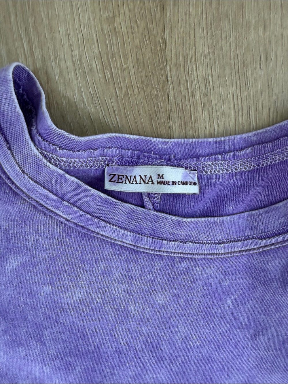 Zenana Outfitters Lavender Mineral-Wash Short Sleeve Set - Picture 4 of 11